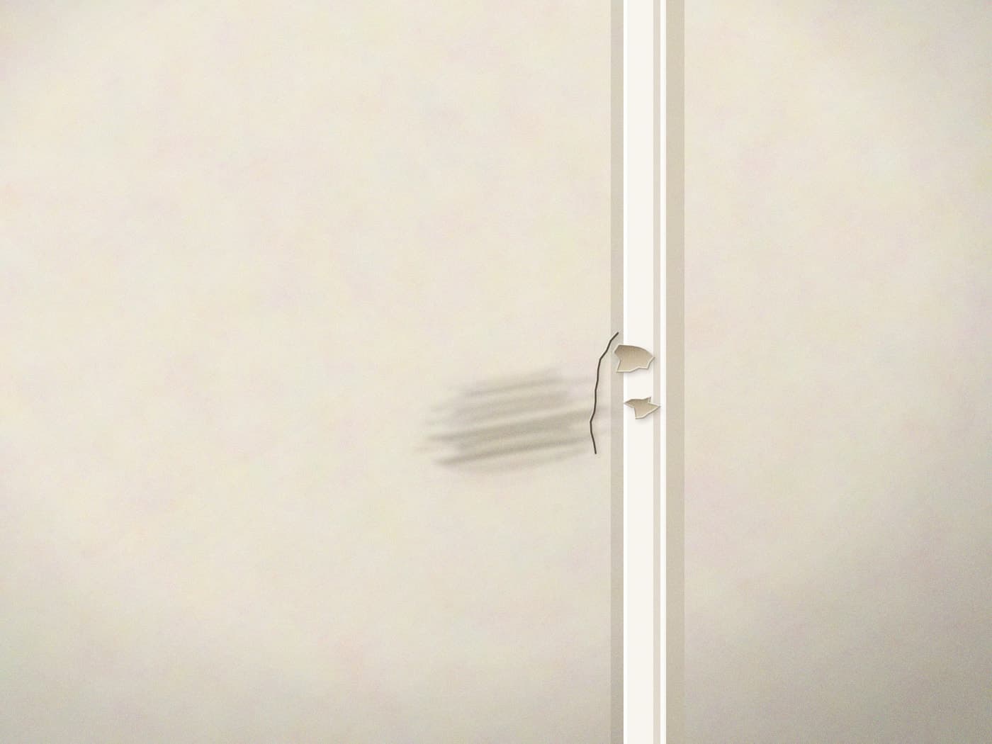 Door frame knock — before